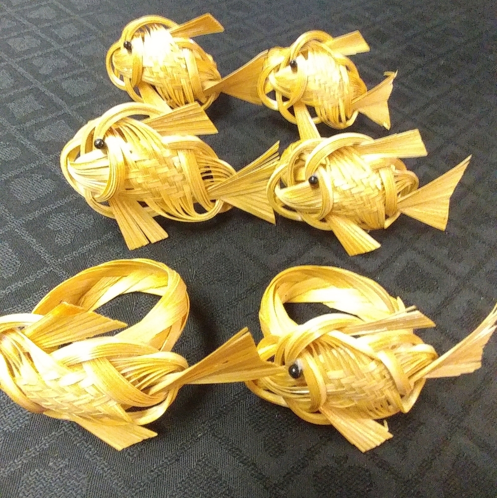 Napkin Rings, Bamboo Fish Wrap